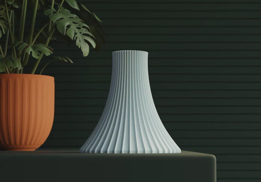 3D Printed Fluted Vase: LEGO® Flower Display, Modern Decor