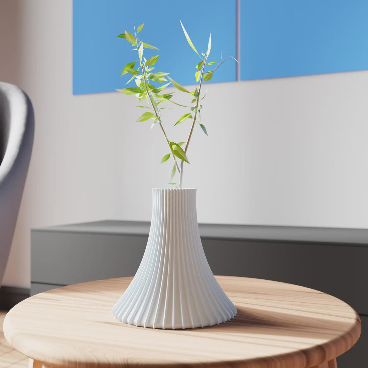 3D Printed Fluted Vase: LEGO® Flower Display, Modern Decor