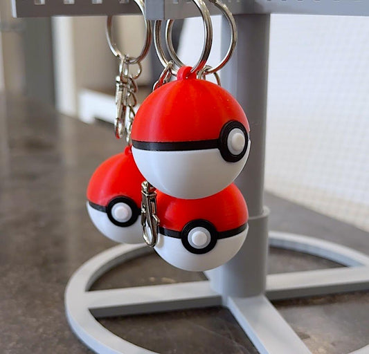 3D Printed Poké Ball-Inspired Keychain – Classic Pokémon-Inspired Keychain for Pokémon Lovers
