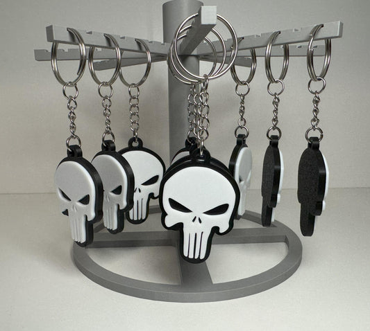 Punisher Inspired Skull Keychain – 3D Printed Fan-Made Design