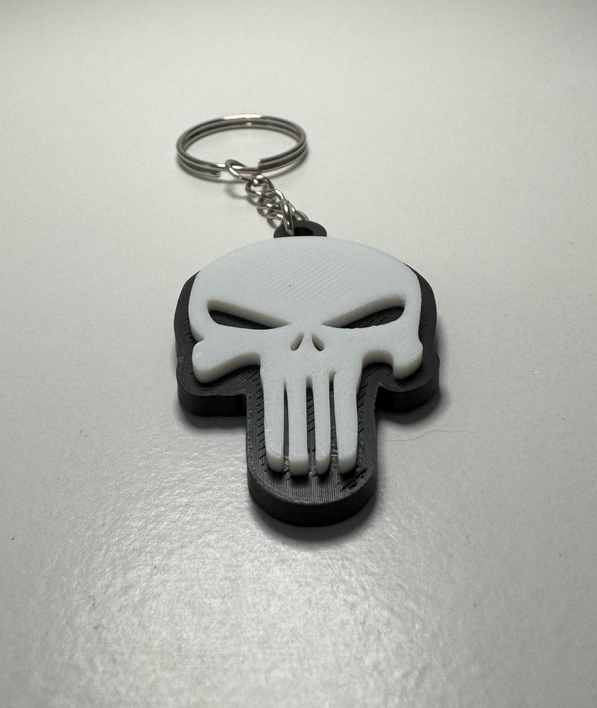 Punisher Inspired Skull Keychain – 3D Printed Fan-Made Design