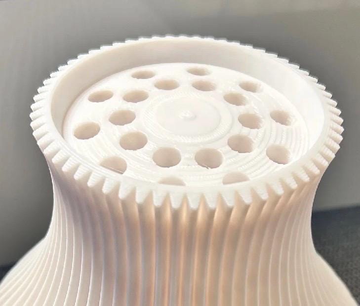 3D Printed Vase for LEGO® Flowers: Ribbed Modern Display
