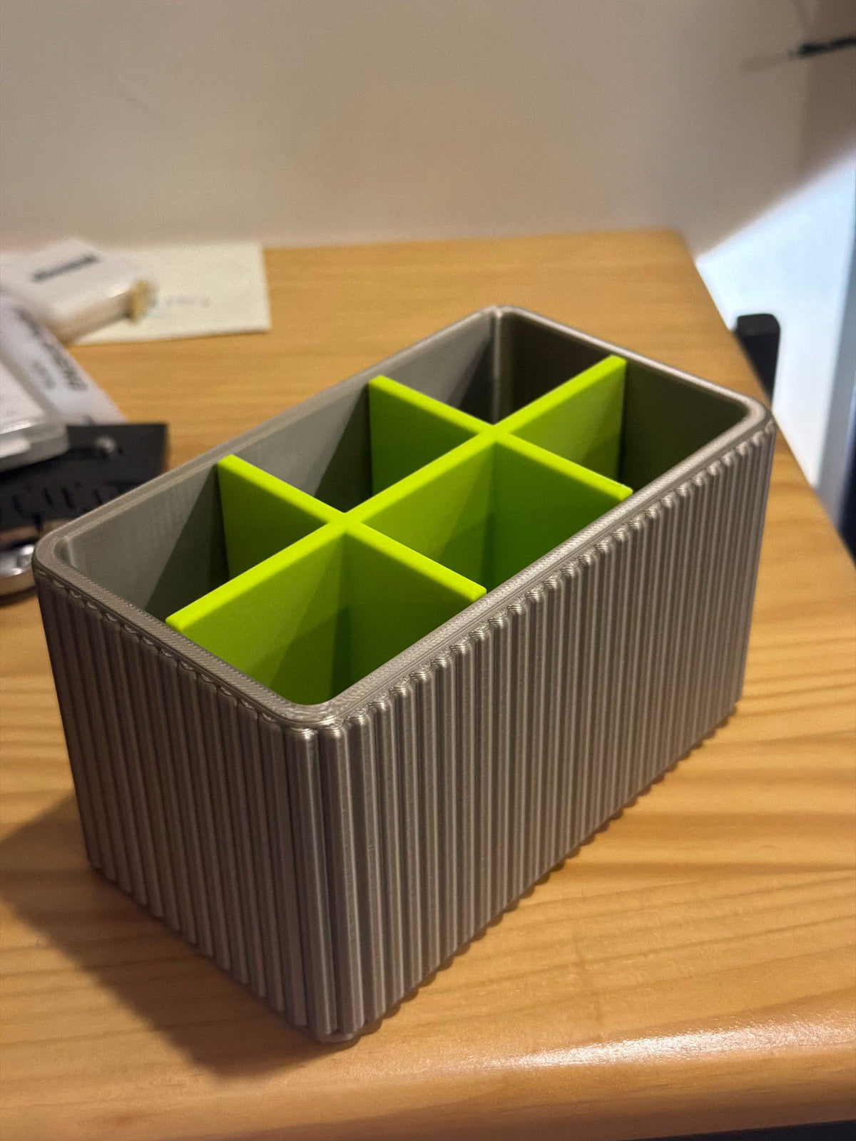 Ribbed Desk Organizer | Minimalist 3D Printed Pen Holder, Office Storage