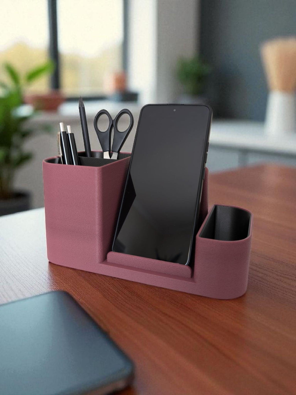 3D Printed Desk Organizer with Phone Holder | Minimalist Office Storage Hub