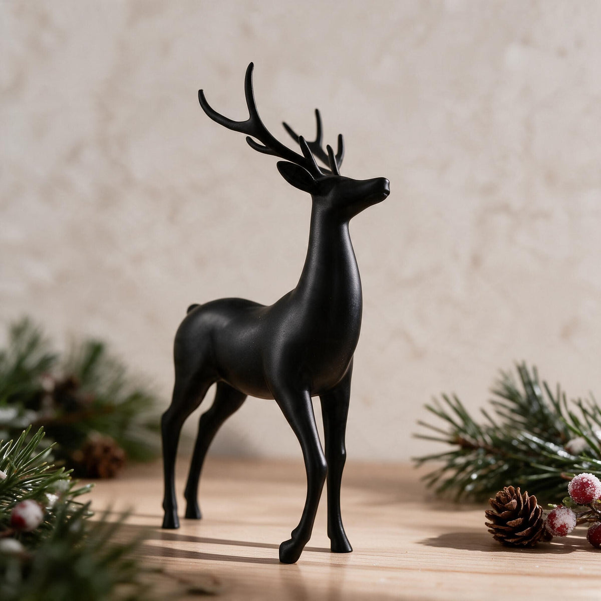 Minimalist Reindeer Sculpture | Elegant 3D Printed Christmas Decor, Holiday Gift
