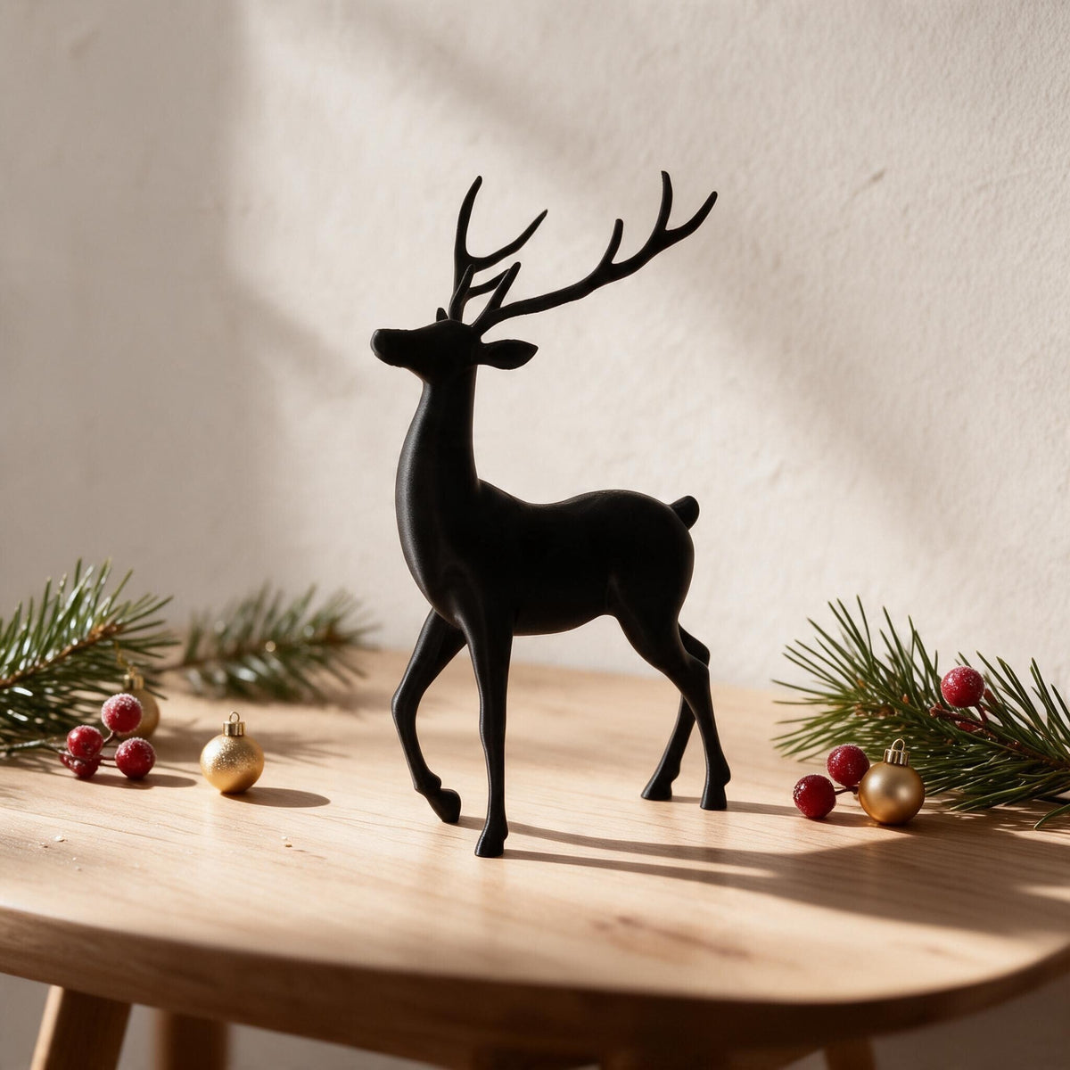 Minimalist Reindeer Sculpture | Elegant 3D Printed Christmas Decor, Holiday Gift