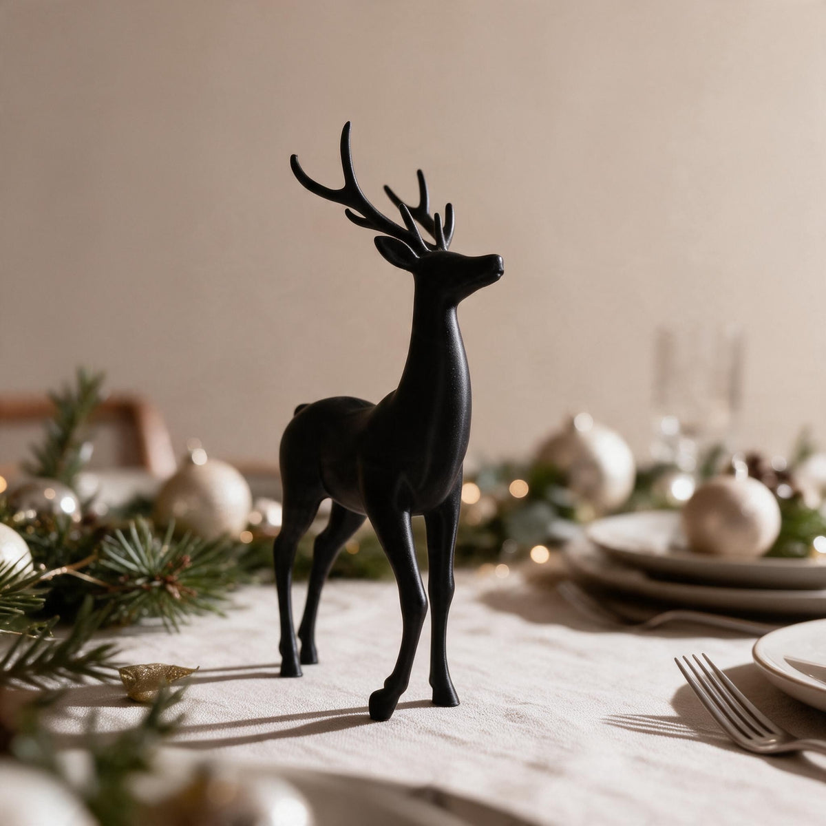 Minimalist Reindeer Sculpture | Elegant 3D Printed Christmas Decor, Holiday Gift