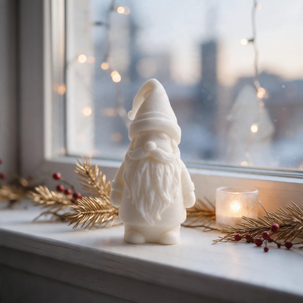 Minimalist Little Santa Figurine | Modern 3D Printed Christmas Gnome Decor, Holiday Gift