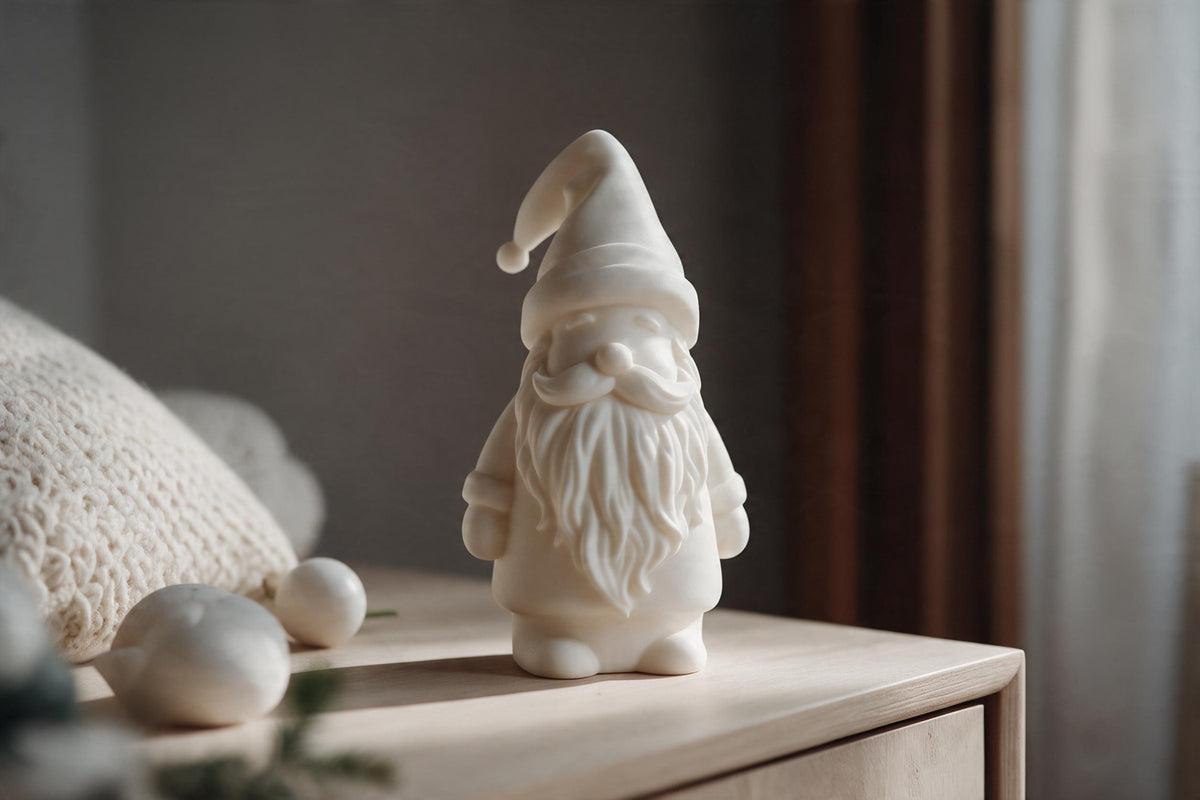 Minimalist Little Santa Figurine | Modern 3D Printed Christmas Gnome Decor, Holiday Gift