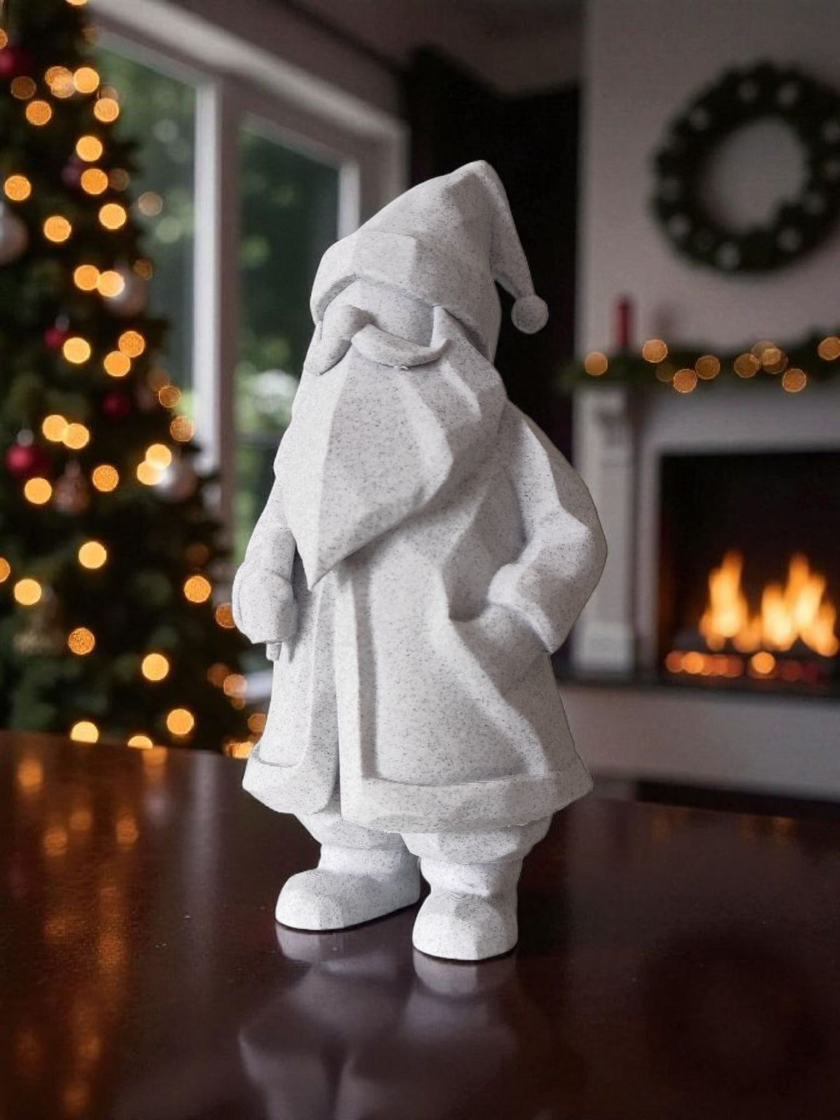 Minimalist Santa Claus Figure | Modern 3D Printed Christmas Decor, Holiday Gift