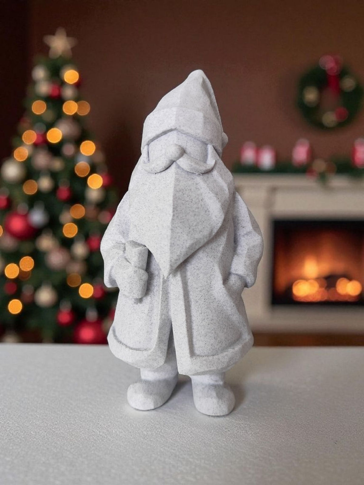 Minimalist Santa Claus Figure | Modern 3D Printed Christmas Decor, Holiday Gift