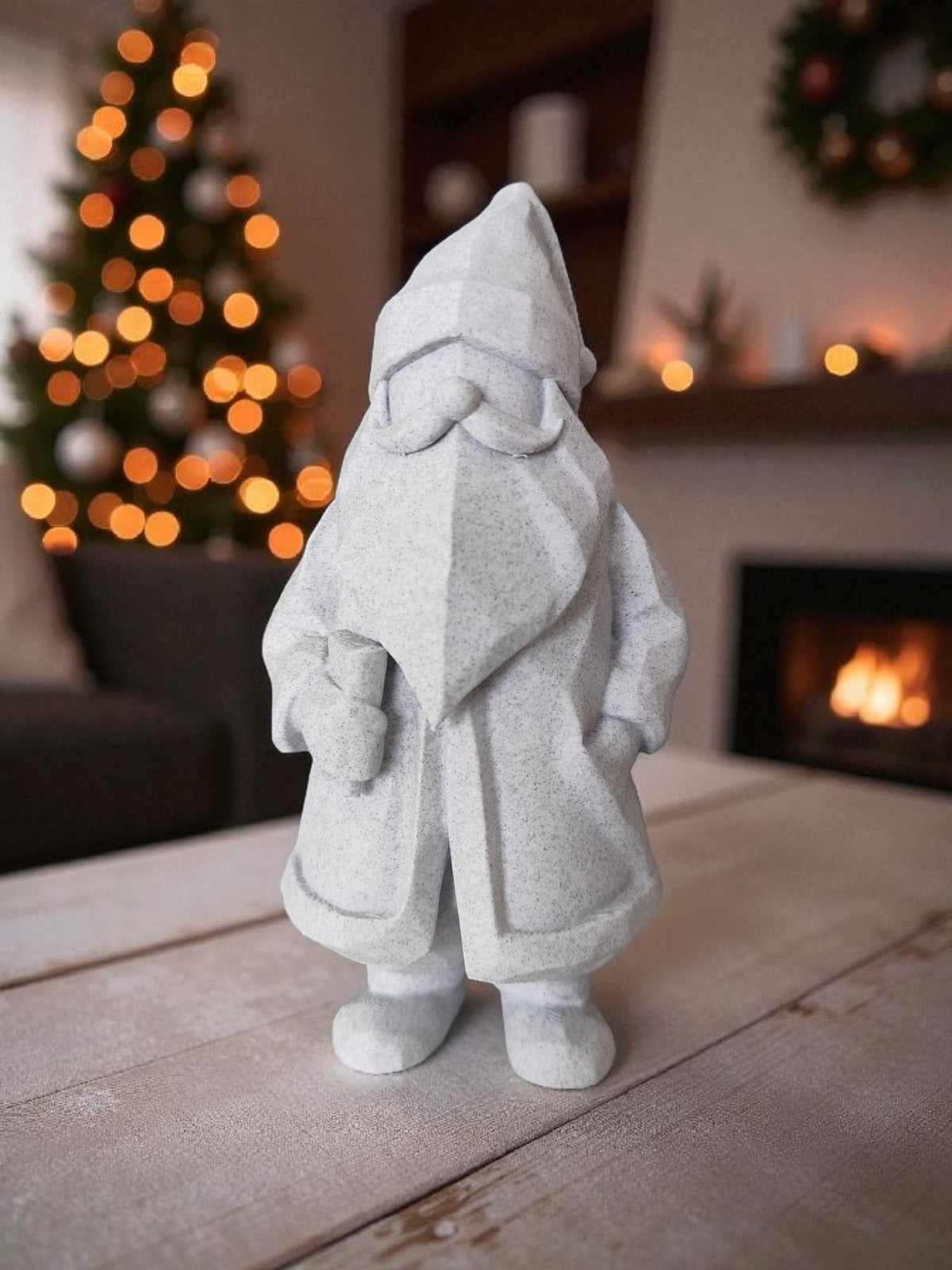 Minimalist Santa Claus Figure | Modern 3D Printed Christmas Decor, Holiday Gift