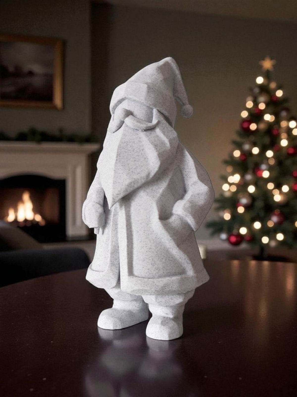 Minimalist Santa Claus Figure | Modern 3D Printed Christmas Decor, Holiday Gift