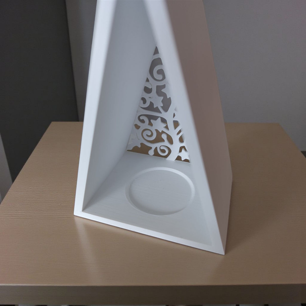 Christmas Tree Tealight Lantern | 3D Printed Pyramid LED Candle Holder, Holiday Gift